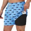 imageAmerican Trends Mens Swim Trunks with Compression Liner 5 inch Bathing Suits Swimming Swimwear Quick Dry Borad Shorts M2XLBlue Shark
