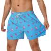 imageAmerican Trends Mens Swim Trunks with Compression Liner 5 inch Bathing Suits Swimming Swimwear Quick Dry Borad Shorts M2XLSky Blue Flamingo