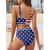 imageAmerican Trends Womens Bikini Sets Two Piece Swimsuit for Women High Waisted Swim Suit 2025 Sporty Bathing SuitAmerican Flag