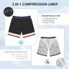 imageAmerican Trends Mens Swim Trunks with Compression Liner Board Shorts for Men Quick Dry Swimsuits Bathing Suit Swimwear MXXLAmerican Flag