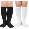 imageAmerican Trends 4 Pairs Toddler Soccer Socks Kids Soccer Socks Youth Football Socks Toddler Knee High Socks Girls BoysBlack2  White2