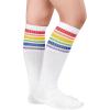 imageAmerican Trends 4 Pairs Toddler Soccer Socks Kids Soccer Socks Youth Football Socks Toddler Knee High Socks Girls BoysWhiteRainbow  BlackRainbow  Rainbow  BlackOrange