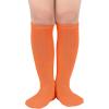 imageAmerican Trends 4 Pairs Toddler Soccer Socks Kids Soccer Socks Youth Football Socks Toddler Knee High Socks Girls BoysYellow  Orange  Rose  Blue
