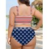 imageAmerican Trends Womens Plus Size Bikini Swimsuit High Waisted Swimsuits Bathing Suit 2 Piece Tummy ControlAmerican Flag