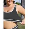 imageAmerican Trends Womens Plus Size Bikini Swimsuit High Waisted Swimsuits Bathing Suit 2 Piece Tummy ControlBlack White