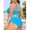 imageAmerican Trends Womens Plus Size Bikini Swimsuit High Waisted Swimsuits Bathing Suit 2 Piece Tummy ControlBlue Green