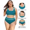 imageAmerican Trends Womens Plus Size Bikini Swimsuit High Waisted Swimsuits Bathing Suit 2 Piece Tummy ControlDark Green