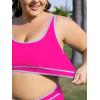 imageAmerican Trends Womens Plus Size Bikini Swimsuit High Waisted Swimsuits Bathing Suit 2 Piece Tummy ControlPink Purple