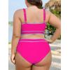 imageAmerican Trends Womens Plus Size Bikini Swimsuit High Waisted Swimsuits Bathing Suit 2 Piece Tummy ControlPink Purple
