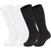imageAmerican Trends 4 Pairs Toddler Soccer Socks Kids Soccer Socks Youth Football Socks Toddler Knee High Socks Girls BoysBlack2  White2