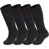 imageAmerican Trends 4 Pairs Toddler Soccer Socks Kids Soccer Socks Youth Football Socks Toddler Knee High Socks Girls BoysBlack4