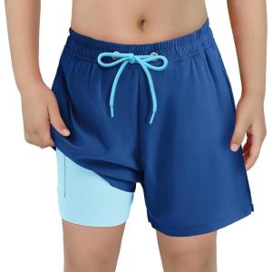 imageAmerican Trends Boys Swim Trunks Boys Bathing Suit Toddler Swimsuit Quick Dry Light UPF 50 Kids SwimsuitsDark Blue