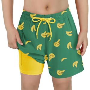 imageAmerican Trends Boys Swim Trunks Boys Bathing Suit Toddler Swimsuit Quick Dry Light UPF 50 Kids SwimsuitsGreen Yellow Banana