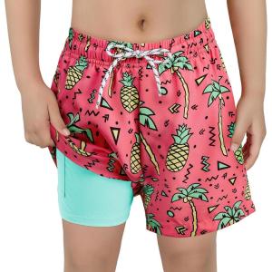 imageAmerican Trends Boys Swim Trunks Boys Bathing Suit Toddler Swimsuit Quick Dry Light UPF 50 Kids SwimsuitsPink Pineapple