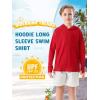 imageBoys Rash Guard Swim Shirts Toddler Kids Long Sleeve Hoodie UPF 50 Sun Protection Swim Top Fishing Shirt with Thumb HoleRed