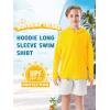 imageBoys Rash Guard Swim Shirts Toddler Kids Long Sleeve Hoodie UPF 50 Sun Protection Swim Top Fishing Shirt with Thumb HoleYellow