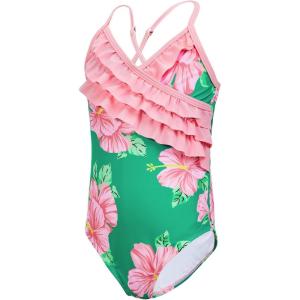 imageAmerican Trends Girls Swimwear Girls One Piece Swimsuits Ruffle Kids Bathing Suits for GirlsGrennpink Flower