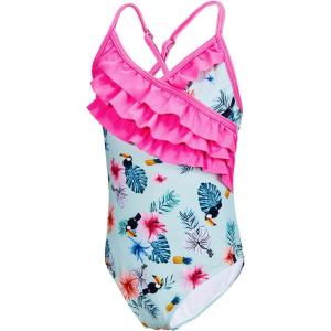 imageAmerican Trends Girls Swimwear Girls One Piece Swimsuits Ruffle Kids Bathing Suits for GirlsSpring Flower