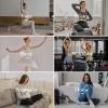 imageAmerican Trends 3 Pairs Cute Pilates Yoga Crew Socks for Women with Grips Non Slip Ruffle Grip Sock Non SkidWhitewhitewhite