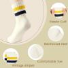 imageAmerican Trends Ankle Mini Crew Socks for Women Retro Novelty Quarter Striped Athletic Mid Sock5pack1