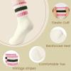 imageAmerican Trends Ankle Mini Crew Socks for Women Retro Novelty Quarter Striped Athletic Mid Sock6pack1
