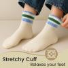 imageAmerican Trends Ankle Mini Crew Socks for Women Retro Novelty Quarter Striped Athletic Mid Sock6pack1