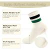 imageAmerican Trends Ankle Mini Crew Socks for Women Retro Novelty Quarter Striped Athletic Mid SockBlackgreen Stripe
