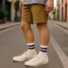 imageAmerican Trends Ankle Mini Crew Socks for Women Retro Novelty Quarter Striped Athletic Mid SockBluered Stripe