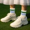 imageAmerican Trends Ankle Mini Crew Socks for Women Retro Novelty Quarter Striped Athletic Mid SockGreenblue Stripe