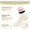 imageAmerican Trends Ankle Mini Crew Socks for Women Retro Novelty Quarter Striped Athletic Mid SockPinkblack Stripe