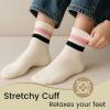 imageAmerican Trends Ankle Mini Crew Socks for Women Retro Novelty Quarter Striped Athletic Mid SockPinkblack Stripe