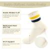 imageAmerican Trends Ankle Mini Crew Socks for Women Retro Novelty Quarter Striped Athletic Mid SockYellownavy Stripe