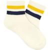 imageAmerican Trends Ankle Mini Crew Socks for Women Retro Novelty Quarter Striped Athletic Mid SockYellownavy Stripe