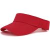 imageWomens Cotton Sun Protection Visor Hats  Sports Sun Visor CapA Solid R Ed
