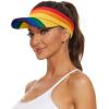 imageWomens Cotton Sun Protection Visor Hats  Sports Sun Visor CapRainbow