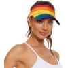 imageWomens Cotton Sun Protection Visor Hats  Sports Sun Visor CapRainbow