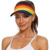 imageWomens Cotton Sun Protection Visor Hats  Sports Sun Visor CapRainbow