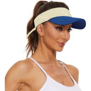imageWomens Cotton Sun Protection Visor Hats  Sports Sun Visor CapZ Bluewhite