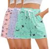 image3 Pack Pajama Shorts Women Casual Elastic Waist Comfy Printed Sleep Lounge Shorts for Women PJ BottomsSet4
