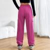 imageAmerican Trends Parachute Pants for Women Baggy Cargo Pants Women Y2K Pants Women Streetwear Pants Multiple PocketsHot Pink