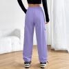 imageAmerican Trends Parachute Pants for Women Baggy Cargo Pants Women Y2K Pants Women Streetwear Pants Multiple PocketsPurple