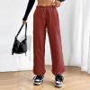 imageAmerican Trends Parachute Pants for Women Baggy Cargo Pants Women Y2K Pants Women Streetwear Pants Multiple PocketsRed