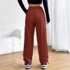 imageAmerican Trends Parachute Pants for Women Baggy Cargo Pants Women Y2K Pants Women Streetwear Pants Multiple PocketsRed