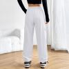 imageAmerican Trends Parachute Pants for Women Baggy Cargo Pants Women Y2K Pants Women Streetwear Pants Multiple PocketsWhite
