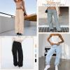 imageAmerican Trends Parachute Pants for Women Baggy Cargo Pants Women Y2K Pants Women Streetwear Pants Multiple PocketsWhite