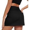 imageAmerican Trends Women Mini Skirt with Slit High Waist Mini Denim Skirt Causal Bodycon Short Jean Skirts with PocketsBlack