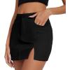 imageAmerican Trends Women Mini Skirt with Slit High Waist Mini Denim Skirt Causal Bodycon Short Jean Skirts with PocketsBlack