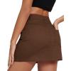 imageAmerican Trends Women Mini Skirt with Slit High Waist Mini Denim Skirt Causal Bodycon Short Jean Skirts with PocketsBrown