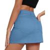 imageAmerican Trends Women Mini Skirt with Slit High Waist Mini Denim Skirt Causal Bodycon Short Jean Skirts with PocketsDark Blue