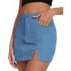 imageAmerican Trends Women Mini Skirt with Slit High Waist Mini Denim Skirt Causal Bodycon Short Jean Skirts with PocketsDark Blue